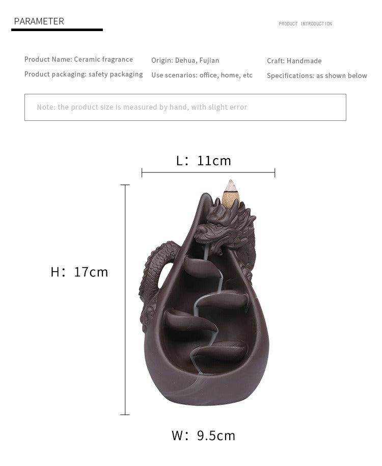 Dragon Waterfall Backflow Incense Burner Zen