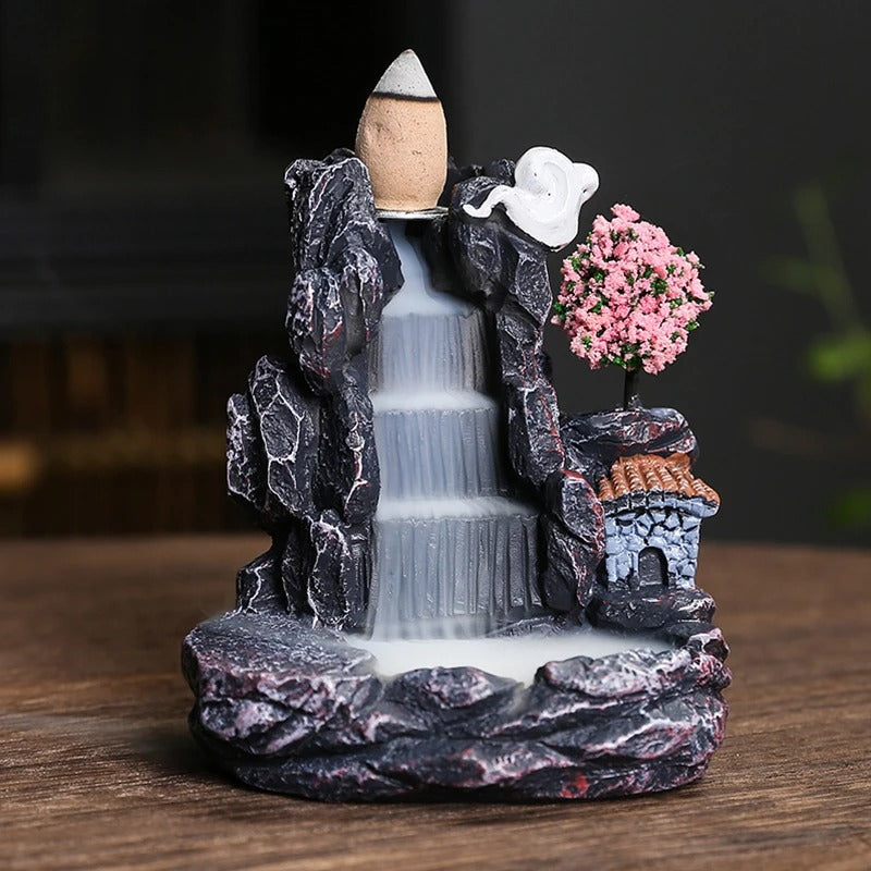 High Mountain Flowing Resin Back Flow Incense Holder Waterfall Incense Burner