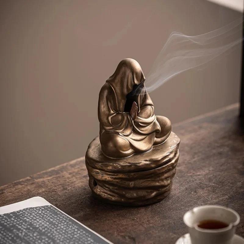 Ceramic Buddha Meditation Incense Burner Backflow