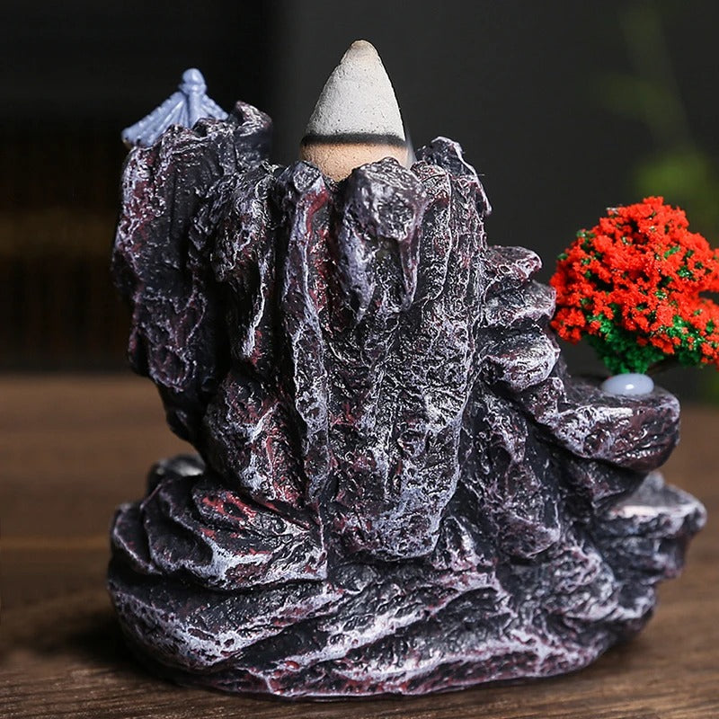 High Mountain Flowing Resin Back Flow Incense Holder Waterfall Incense Burner