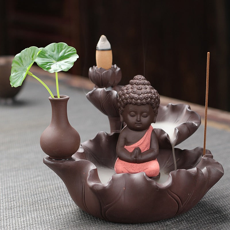 Ceramic Backflow Buddha Incense Burner Waterfall