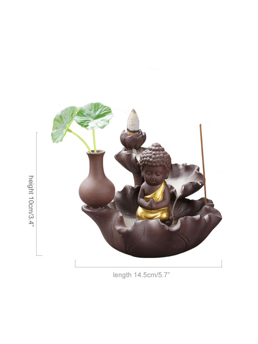 Ceramic Backflow Buddha Incense Burner Waterfall