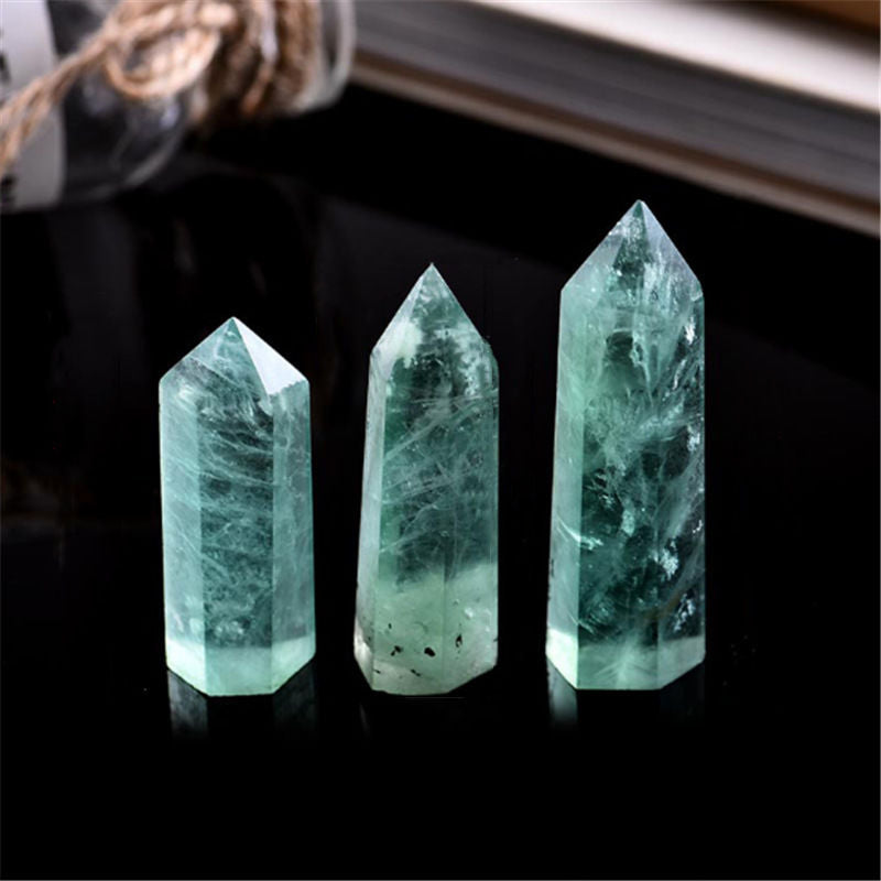 Green fluorite Column Hexagonal prism 1pcs