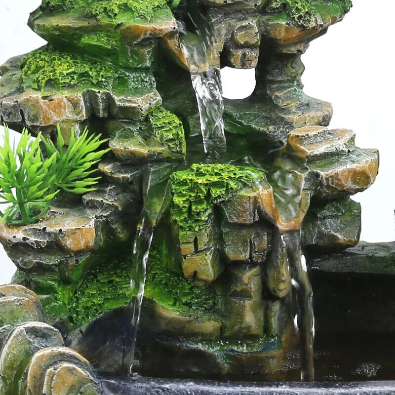 Indoor Simulation Resin Rockery Waterfall  Feng Shui Fountain