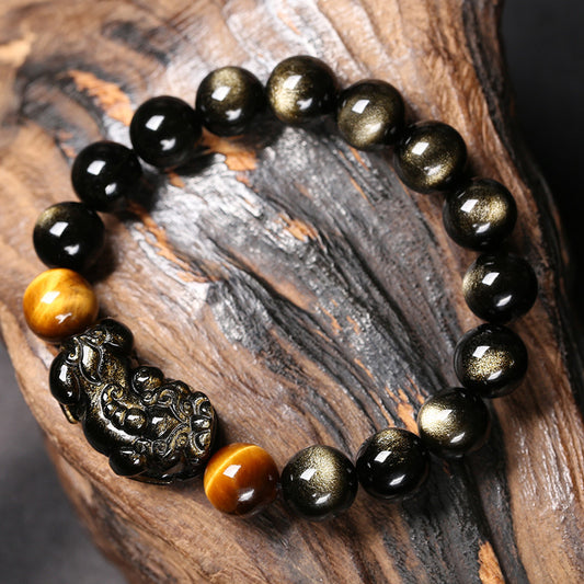 Pixiu Iceland Gold Obsidian Bracelet