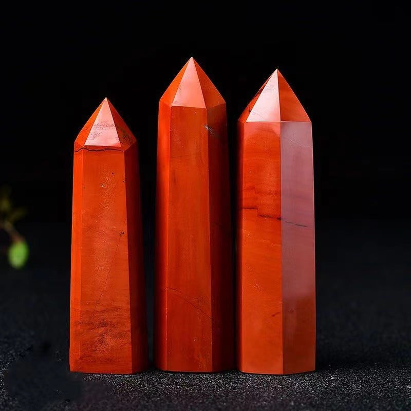 Red jade Column Hexagonal prism 1pcs