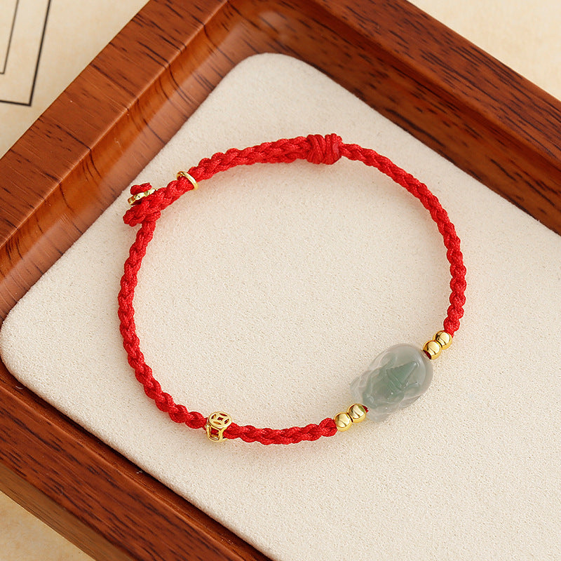 Red string jade Pixiu bracelet-fortune