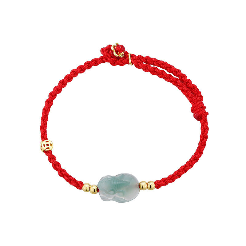 Red string jade Pixiu bracelet-fortune