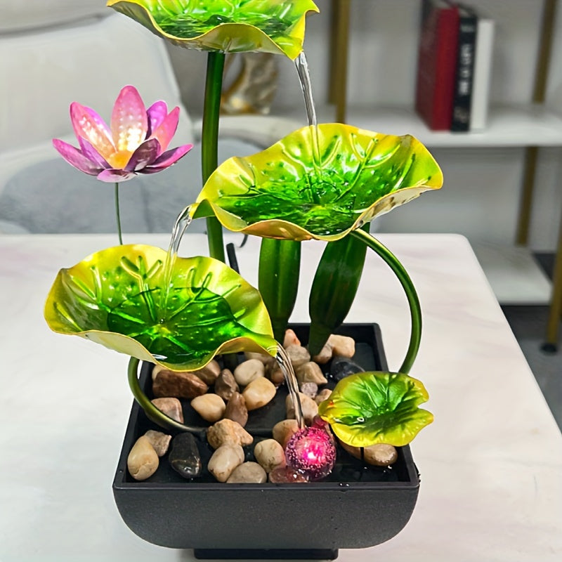 USB-Powered desktop  Indoor Feng Shui Fountain Lotus Flower