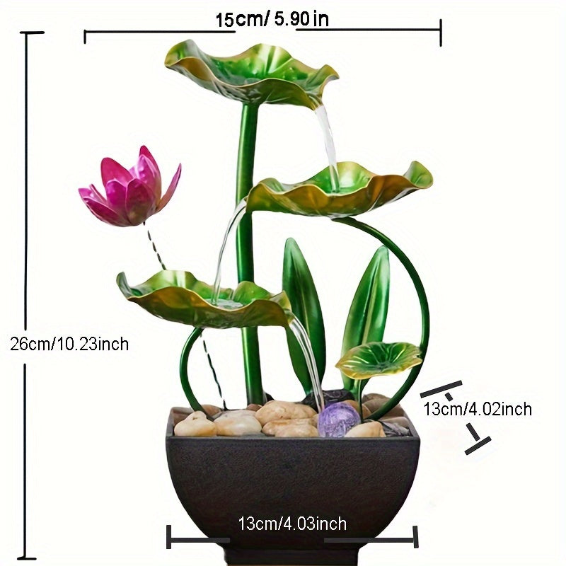 USB-Powered desktop  Indoor Feng Shui Fountain Lotus Flower