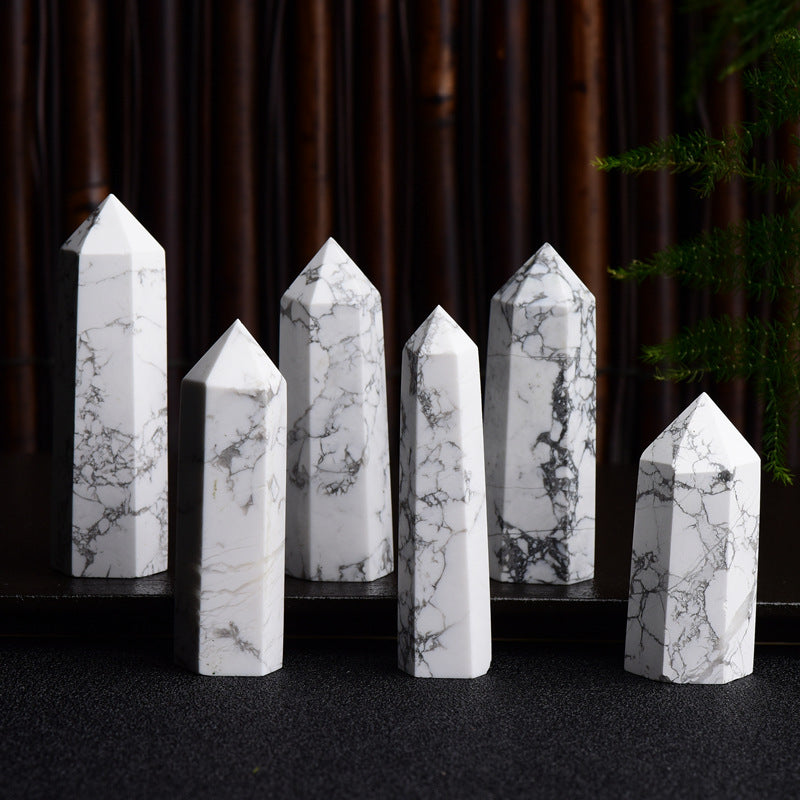 White Turquoise Column Hexagonal prism 1pcs