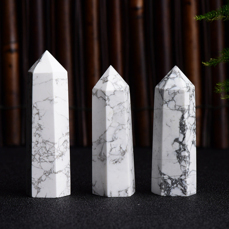 White Turquoise Column Hexagonal prism 1pcs