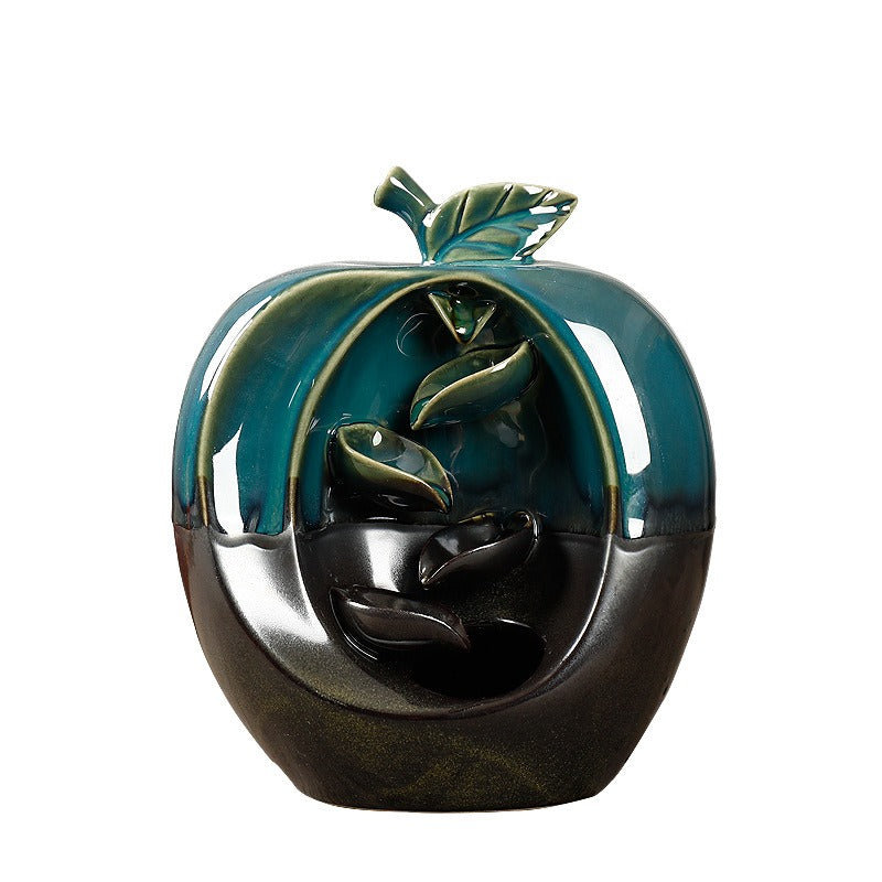 Ceramic Apple Shaped Waterfall Backflow Incense Burner