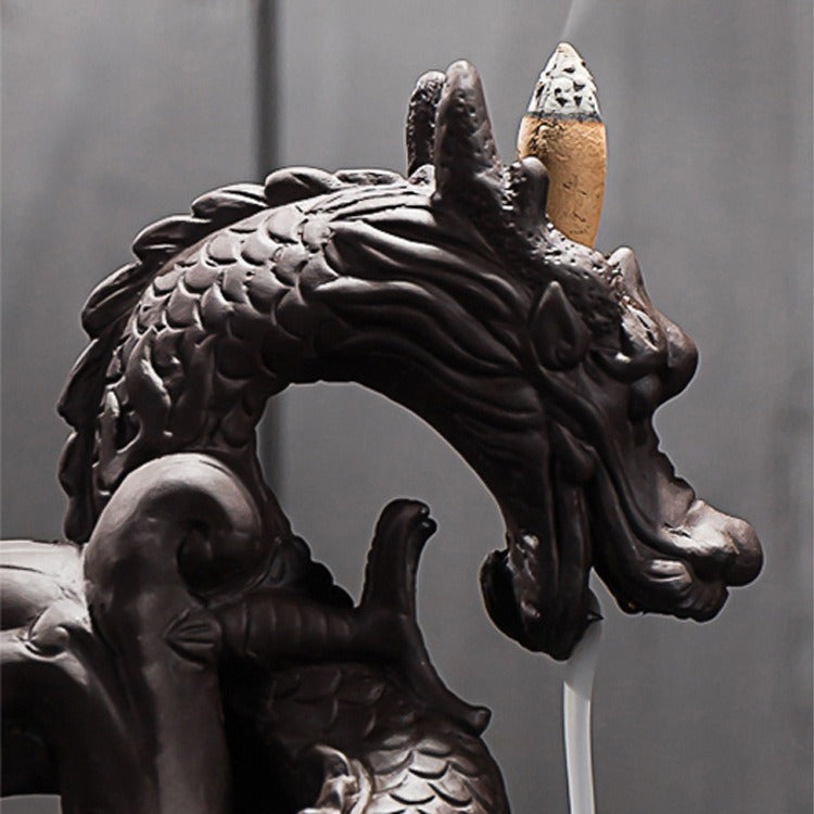 Backflow Dragon Incense Burner With Lucky Crystal Ball