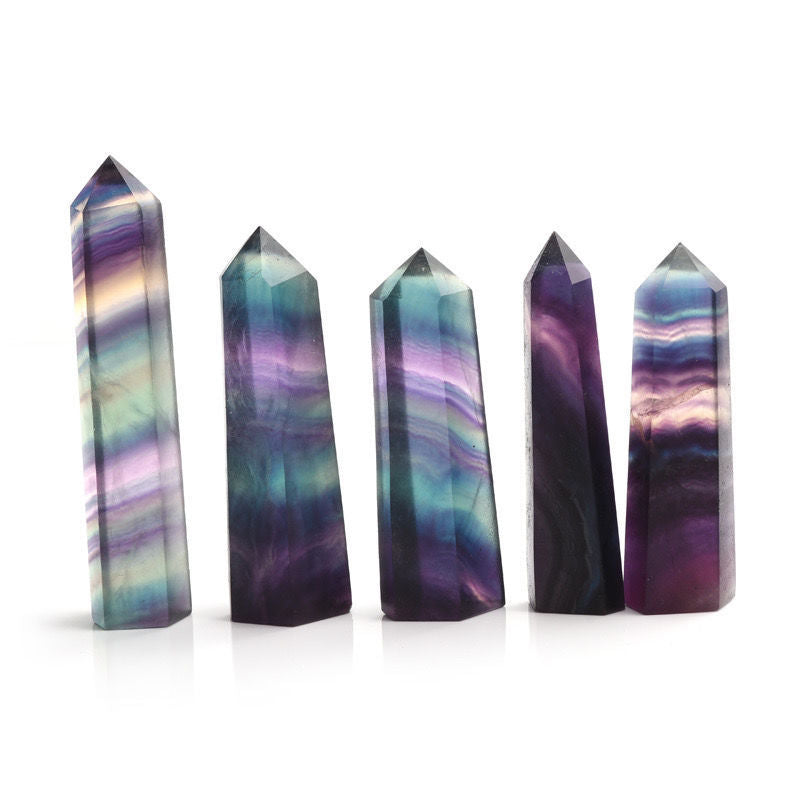 Colorful fluorite Column Hexagonal prism 1pcs