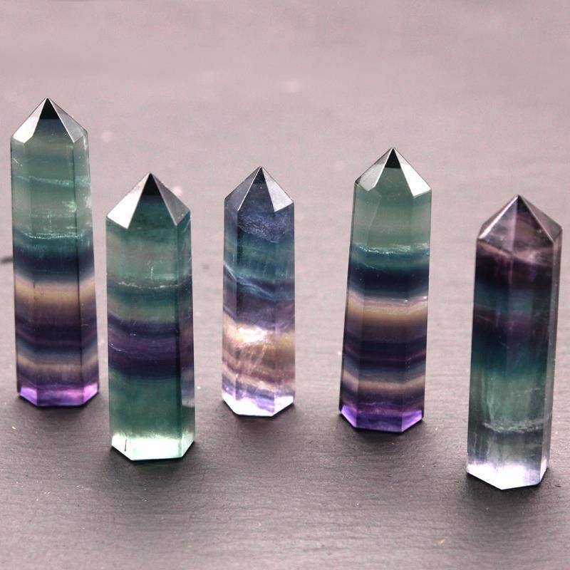 Colorful fluorite Column Hexagonal prism 1pcs