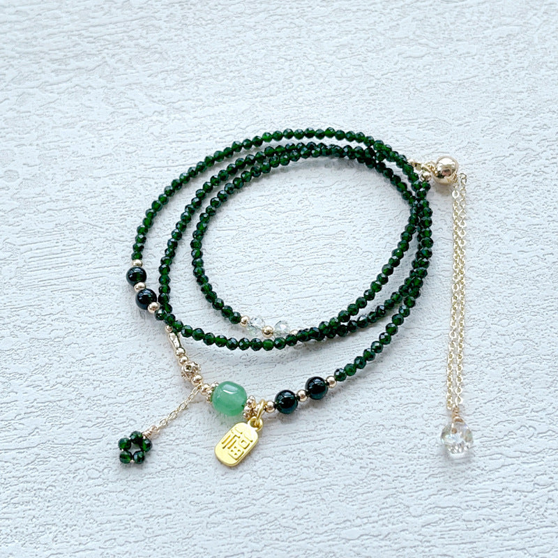 Natural ultra-fine green spinel bracelet