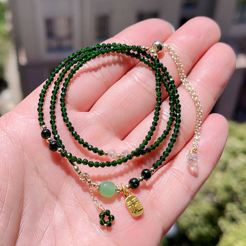 Natural ultra-fine green spinel bracelet