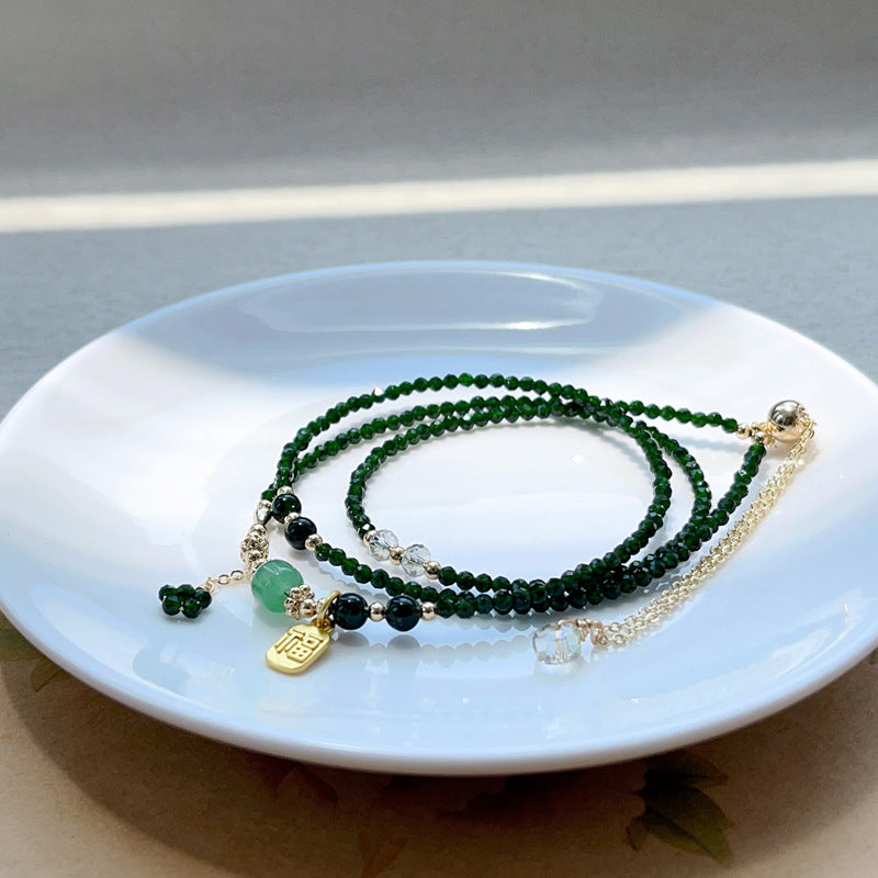 Natural ultra-fine green spinel bracelet